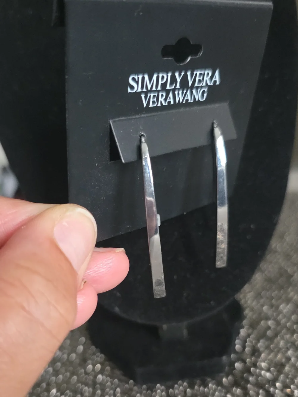Simply Vera Vera Wang Polished Silver Slim Drop Earrings